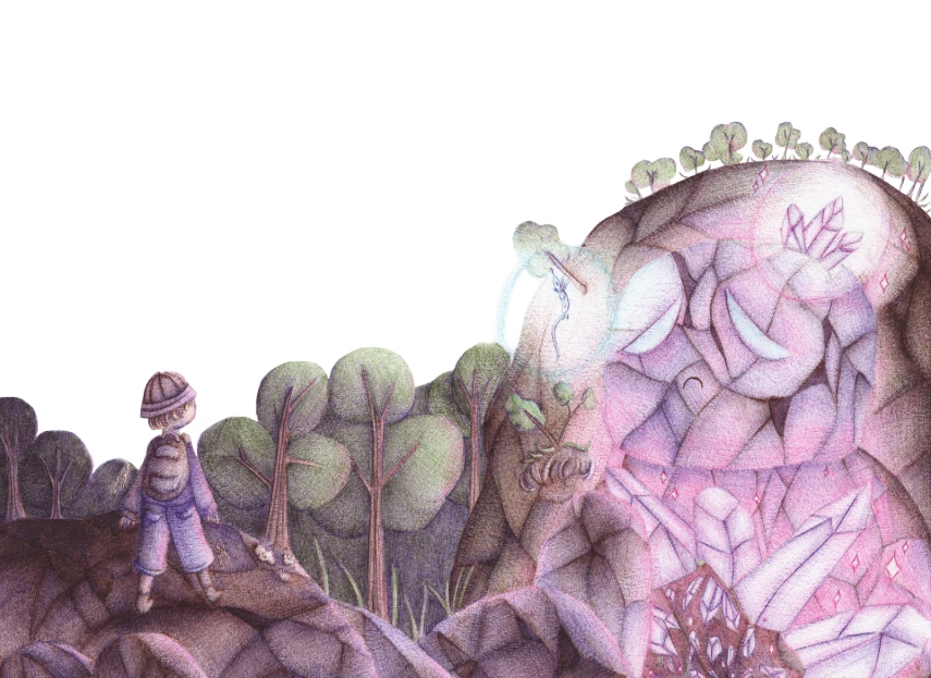 Illustration Jeunesse provenant du livre jeunesse : "Au Coeur de Jules", illustré au Stylo BIC par Jeanilia, Jeanne Matton