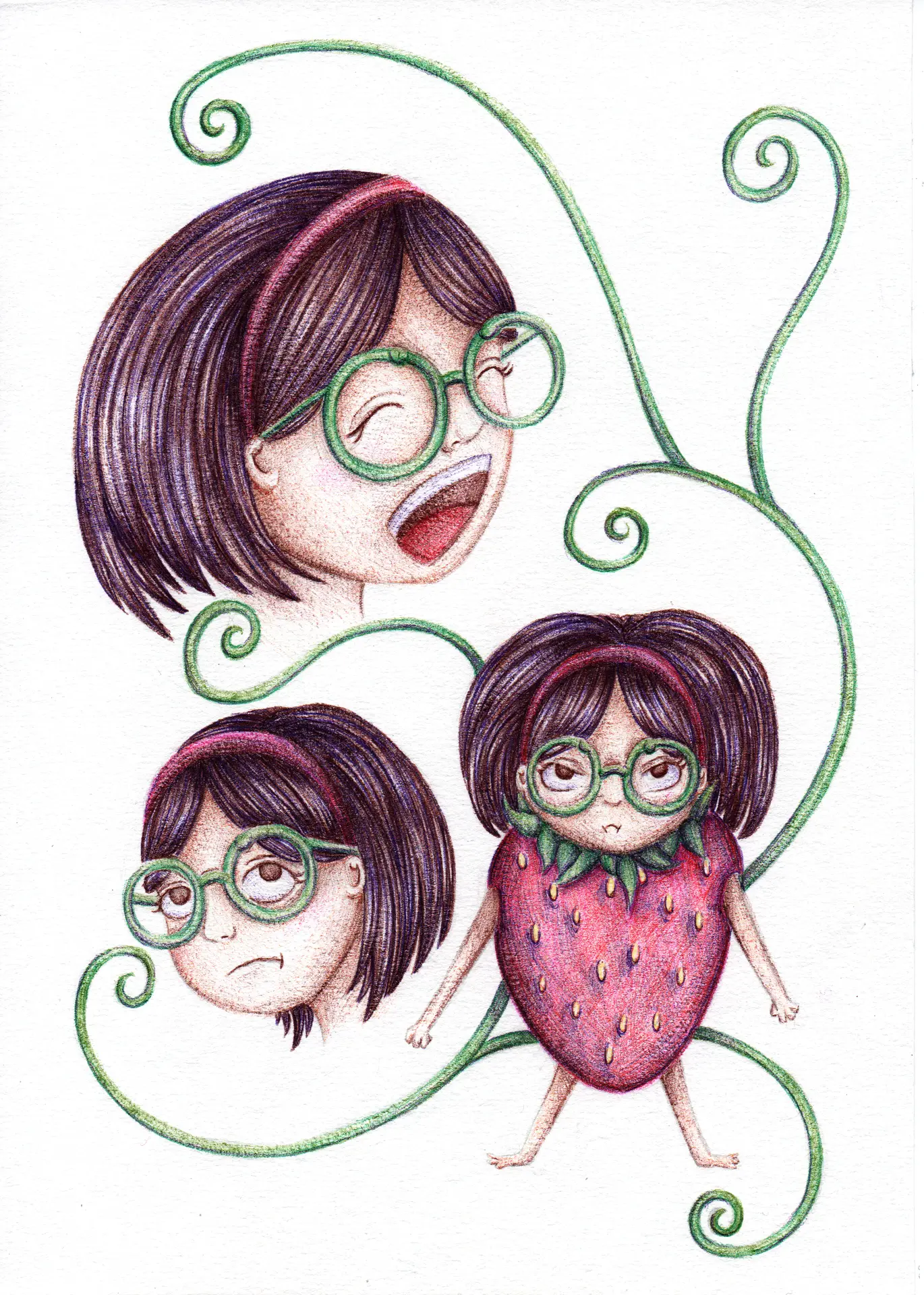 Présentation de personnage jeunesse Dynamique, illustrée au Stylo Bic par Jeanilia, Jeanne Matton
